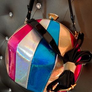 Women handbag. Multi color with faux stone latch. Sasha handbag